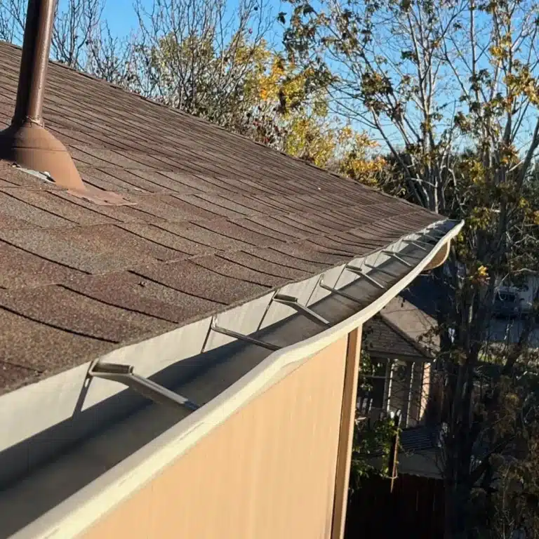unclogged gutters after contractor gutter work in kyle tx